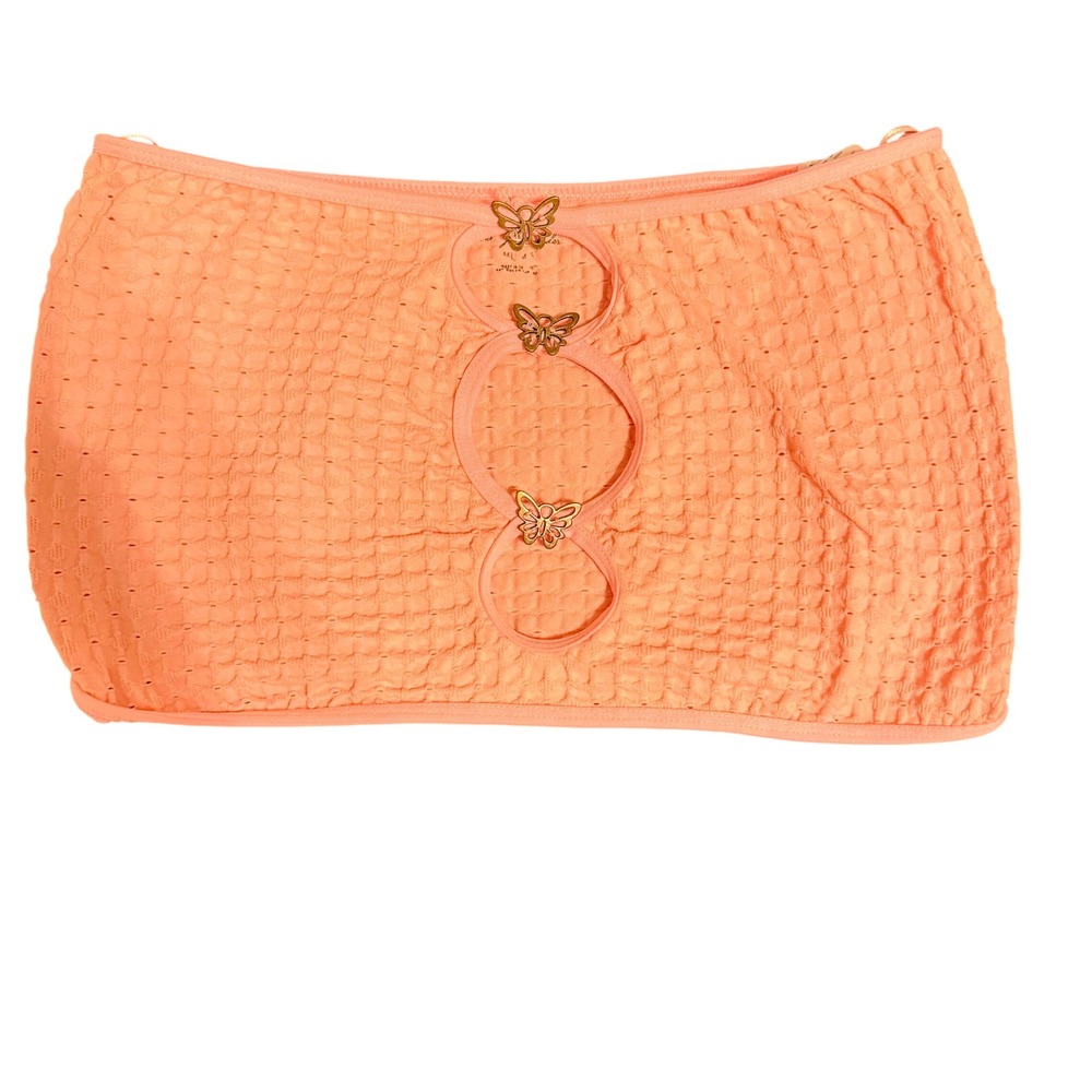 188 | Out From Under Womens‎ M/L Butterfly Cutout Textured Tube Top Peach